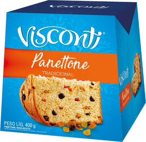 Panettone Tradicional Visconti Caixa 400g