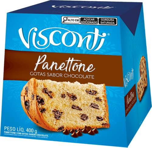 Panettone com Gotas de Chocolate Visconti Caixa 400g
