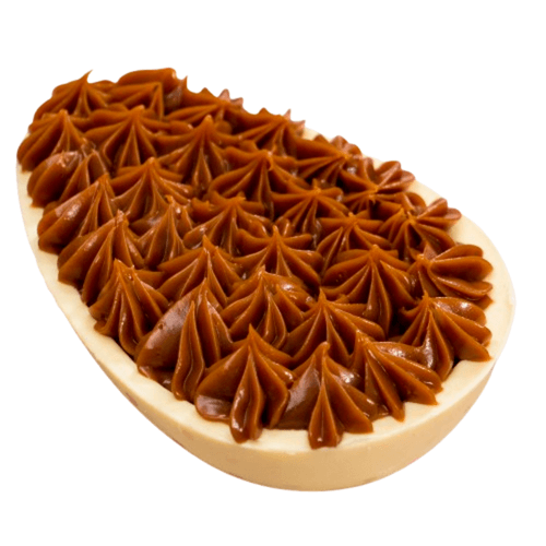 IND OVO DE PASCOA DE COLHER SUPERNOSSO 300G CHOCOLATE BRANCO COM BRIGADEIRO DE NINHO E GELEIA DE MORANGO