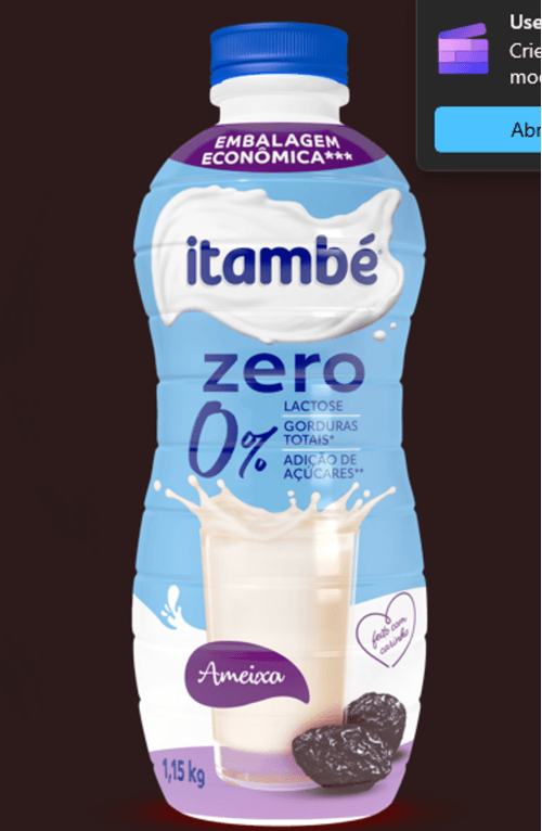 Iogurte Líquido Itambé Zero Ameixa 1,15Kg