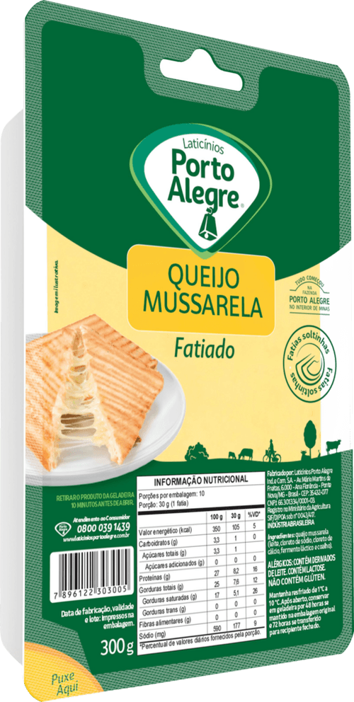 Queijo Muçarela Porto Alegre Fatiado 150g
