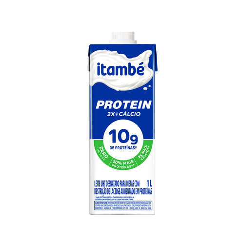 Leite UHT Desnatado 10g de Proteínas Zero Lactose para Dietas com Restrição de Lactose Itambé Pro Caixa com Tampa 1l