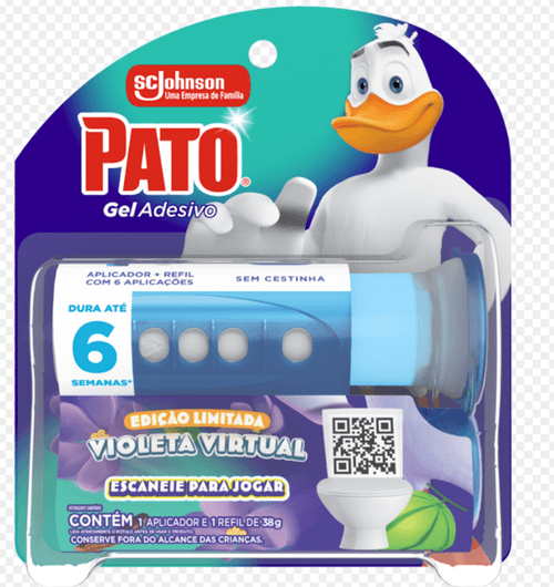 ODORIZADOR GEL ADESIVO PATO 1 APLICADOR+1 REFIL 38G 6 APLICACOES EDICAO LIMITADA VIOLETA VIRTUAL