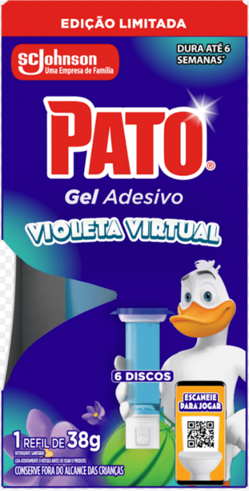 ODORIZADOR GEL ADESIVO PATO 1 REFIL 38G COM 6 DISCOS EDICAO LIMITADA VIOLETA VIRTUAL