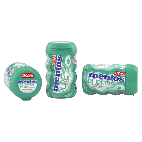 Goma de Mascar Menta Verde Zero Açúcar Mentos Pure Fresh Pote 92g 46 Unidades