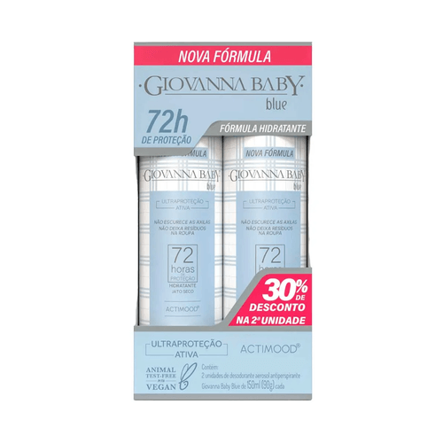 Desodorante Aerosol Giovanna Baby Blue 72Hrs 2X150Ml