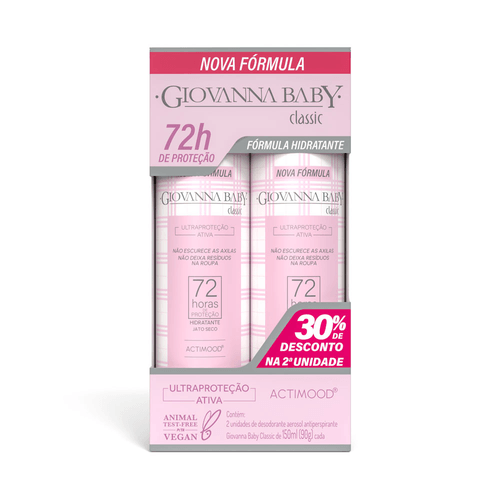 Desodorante Aerosol Giovanna Baby 2X150Ml- Classic 72Hrs