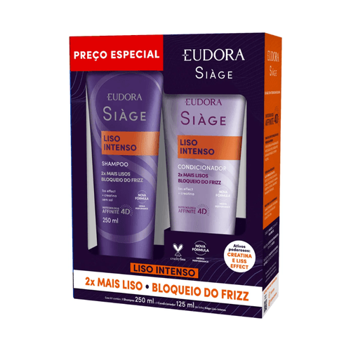 Kit Eudora Siàge Liso Intenso Shampoo 250ml + Condicionador 125ml