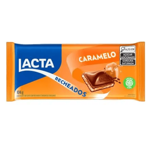 CHOC LACTA 104G-TA RECH CARAMELO AO LEITE