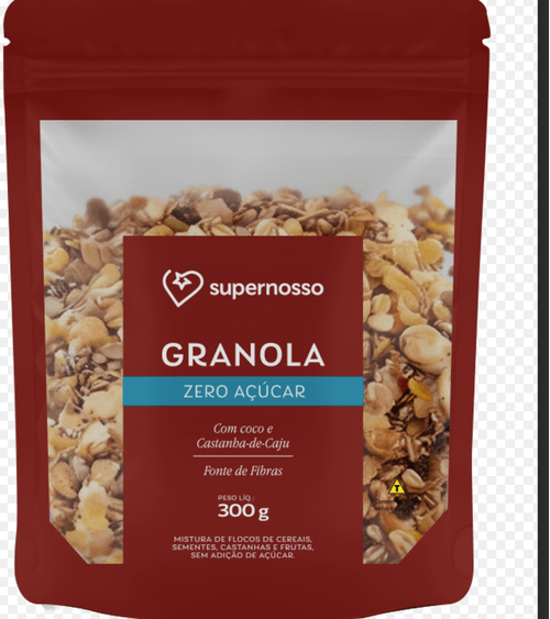 GRANOLA SUPERNOSSO ZERO ACUCAR 300G-PC COM COCO E CASTANHA DE CAJU