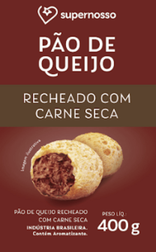 PAO QUEIJO RECHEADO SUPERNOSSO CARNE SECA 400G
