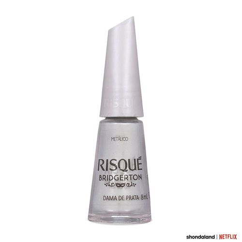 Esmalte Prata Risqué Bridgerton Dama de Prata Metálico 8ml