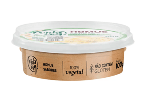 Pasta de Grão de Bico Vida Veg Homuns Alho & Limão 100g