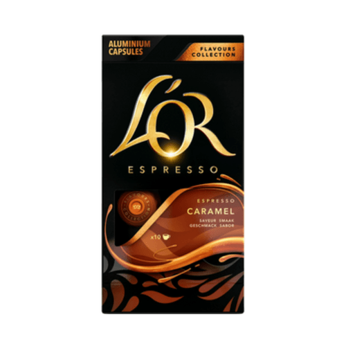 Café em Cápsula Torrado e Moído Espresso Caramelo L'or Flavours Collection Caixa 52g 10 Unidades