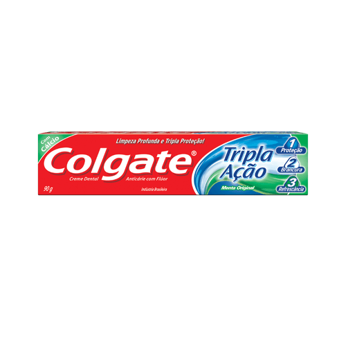 Creme Dental Anticárie com Flúor Menta Original Colgate Tripla Ação Caixa 90g