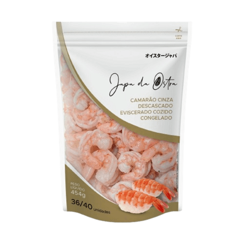 CAMARAO CINZA JAPA DA OSTRA 454G-PC 36/40 PEDACOS DESCASCADO EVISCERADO COZIDO CONGELADO