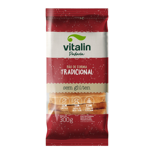 Pão de Forma Vitalin sem gluten tradicional 300G