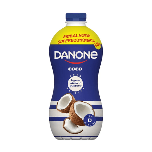 Iogurte Parcialmente Desnatado Coco Danone Garrafa 1,25kg Embalagem Supereconômica