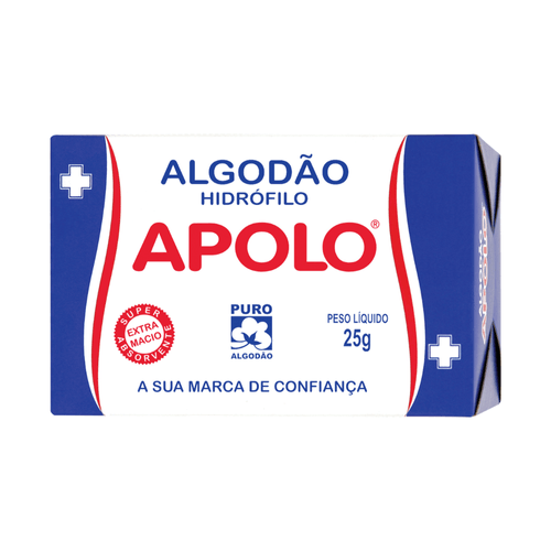 Algodão Apolo Hidrófilo Rolo Caixa 25g