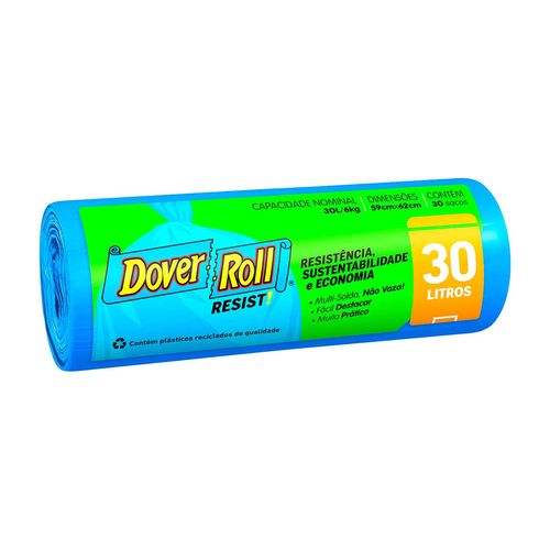 Saco para Lixo 30l Dover Roll Resist 30 Unidades