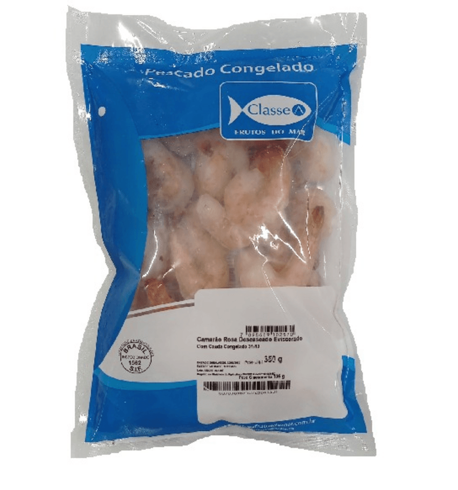 CAMARÃO ROSA DESCASCADO EVISCERADO CLASSE A 350G-PC