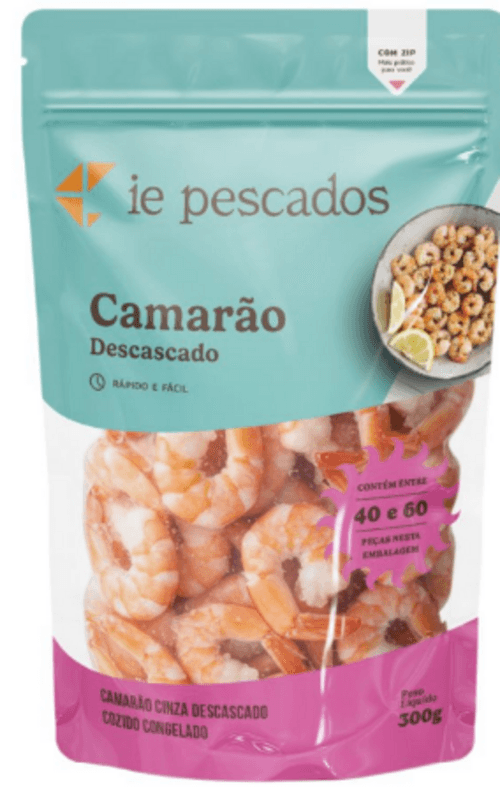 CAMARÃO CINZA IE PESCADOS 300G-PC DESCASCADO