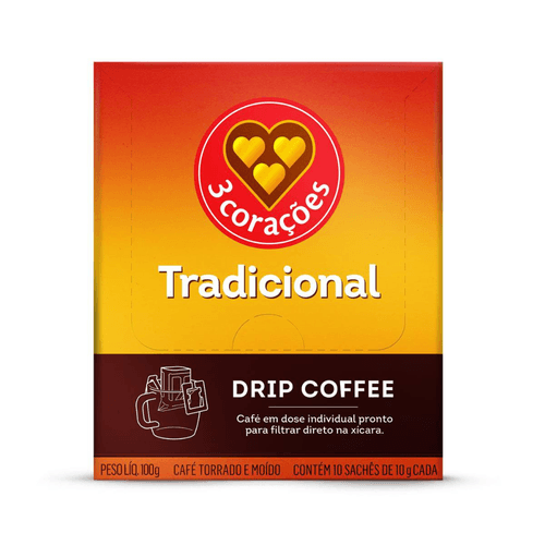 Café 3 Corações Tradicional Drip Coffee Sachê