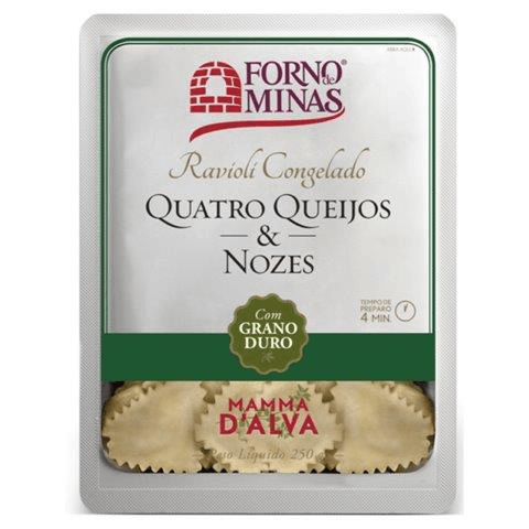 Ravioli Mamma D'alva Recheio de 4 Queijos com Nozes Congelado 250 g
