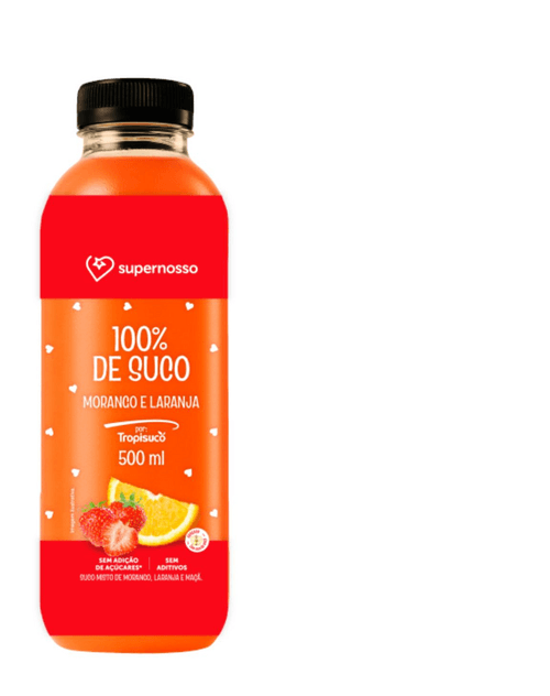 Suco Natural Supernosso Morango e Laranja 500ml