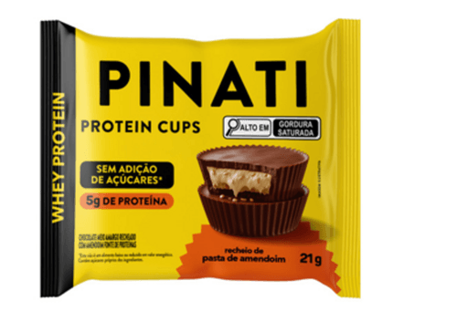 SUPLEMENTO ALIMENTAR PROTEIN CUPS PINATI 21G-PC 5G DE PROTEINA COM RECHEIO DE PASTA DE AMENDOIN - SEM ADICAO DE ACUCARES