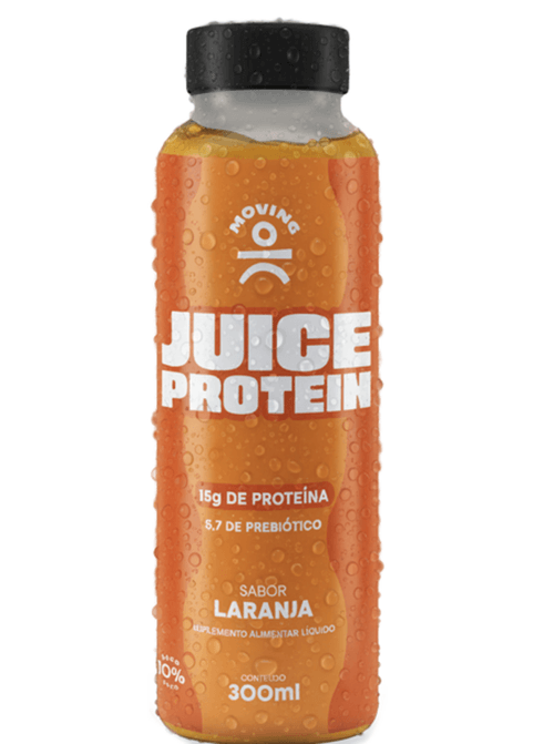 SUPLEMENTO ALIMENTAR LIQUIDO MOVING JUICE PROTEIN 300ML-GF COM 15G PROTEINA SABOR LARANJA