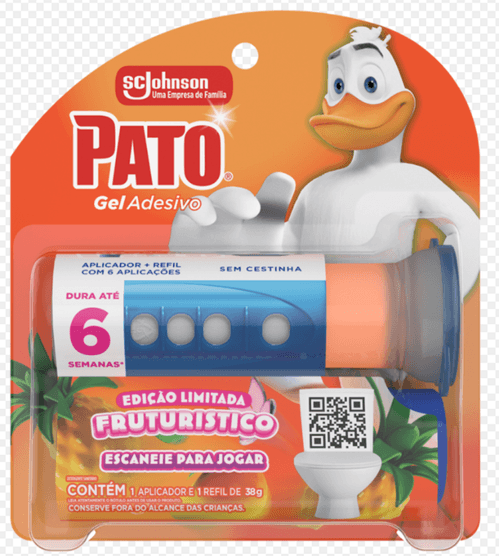 Desodorizador Sanitário Pato Gel Adesivo Futuístico Aplicador e Refil 6 Discos
