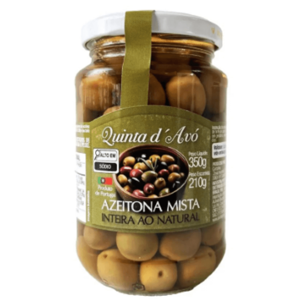 AZEITONA VERDE PORTUGUESA QUINTA DAVO COM CAROÇO 350G-VD MISTA