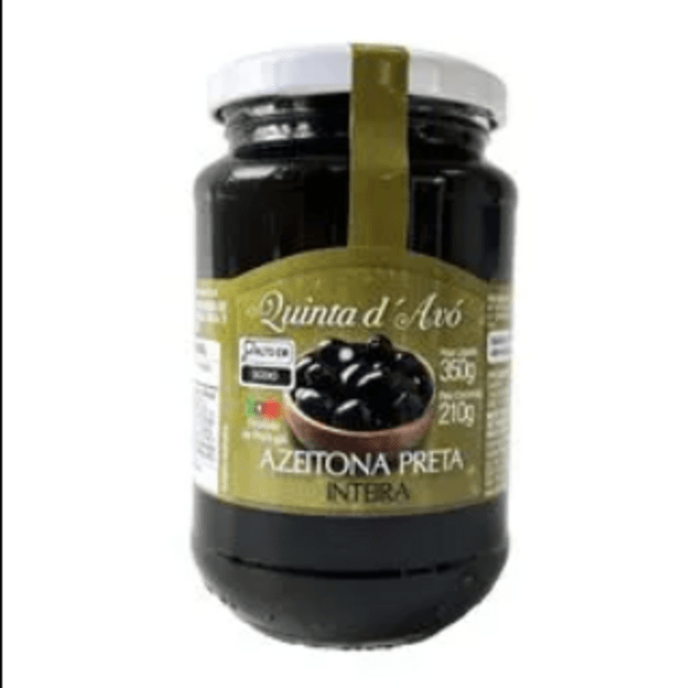 AZEITONA PRETA PORTUGUESA QUINTA DAVO COM CAROÇO 350G-VD INTEIRA