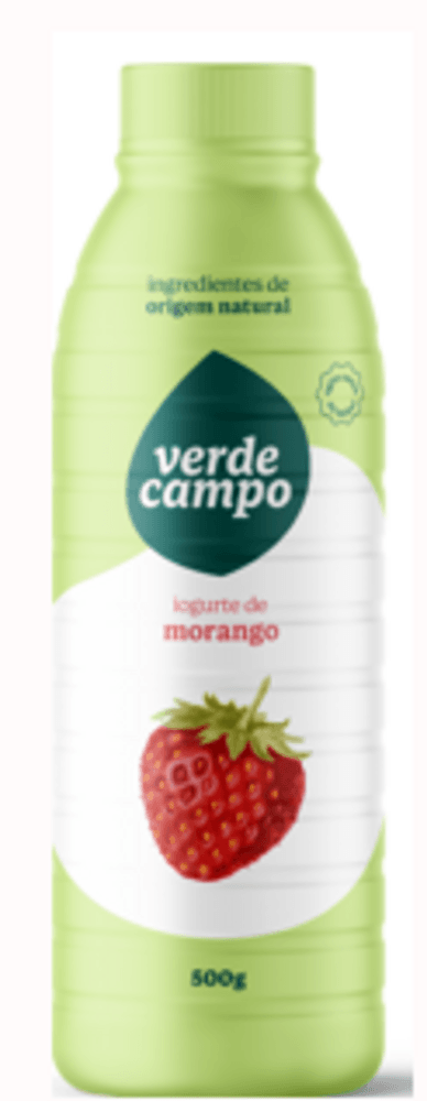 IOGURTE LIQUIDO NATURAL PARCIALMENTE DESNATADO VERDE CAMPO 500G-GF MORANGO