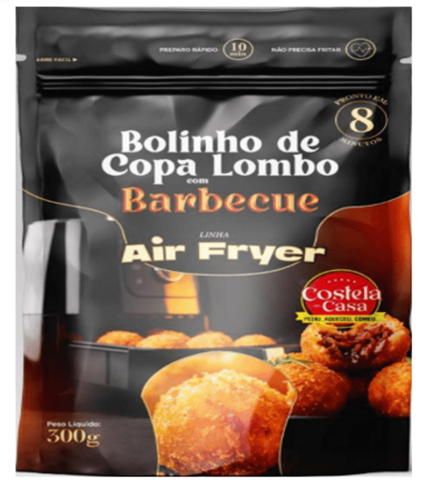BOLINHO COSTELA EM CASA 300G COPA LOMBO COM QUEIJO E BARBECUE