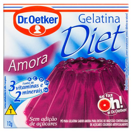 Gelatina Dr.Oetker em Pó Diet de Amora Caixa 12g