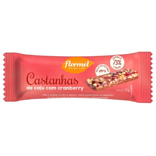 Barra de Cereal Flormel Castanha de Caju com Cranberry 27g