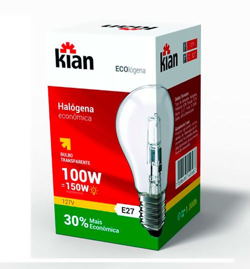 Lampada Kian Eco Halogena 127v 100w Unidade