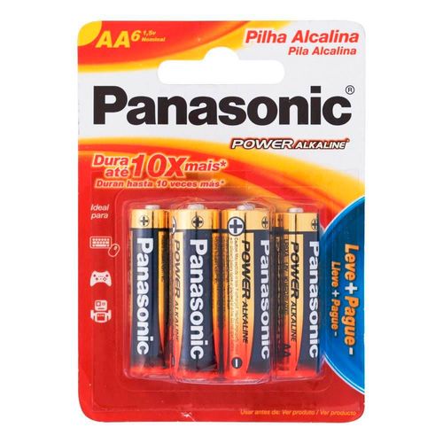 Pilha Panasonic Alcalina Power AA 4 Unidades Leve Mais Pague Menos