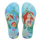 Sandália Havaianas Kids Slim Princess Branco Verde Trevo Nº 23 / 24 Par