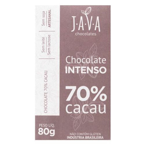 Chocolate Java Chocolates 70% Cacau Intense 80g