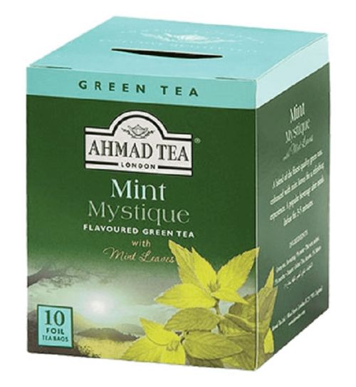 Chá Verde Mint Mystique Ahmad Tea London Caixa 20g 10 Unidades