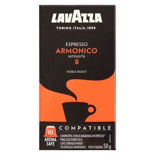 Café Em Cápsula Italiano Lavazza Espresso Armonico Torrado E Moído Caixa 50g 10 Unidades