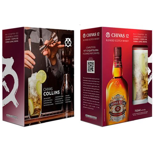 Kit Whisky Chivas 12 Anos 750ml + Copo Long Drink