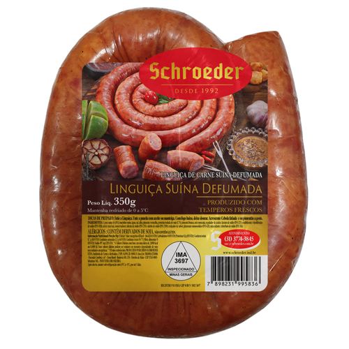 Linguiça Suína Defumada Schroeder 350g