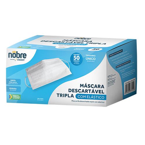 Mascara Descartavel Tripla Com Elastico (em Caixa Az C/50un.) Nobre