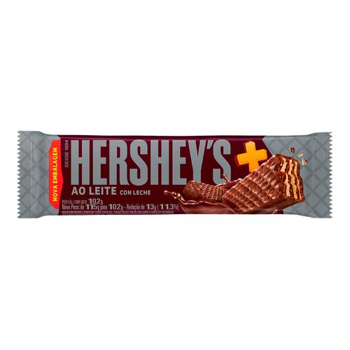 Wafer Recheado com Cobertura de Chocolate ao Leite Hershey's Mais Pacote 102g