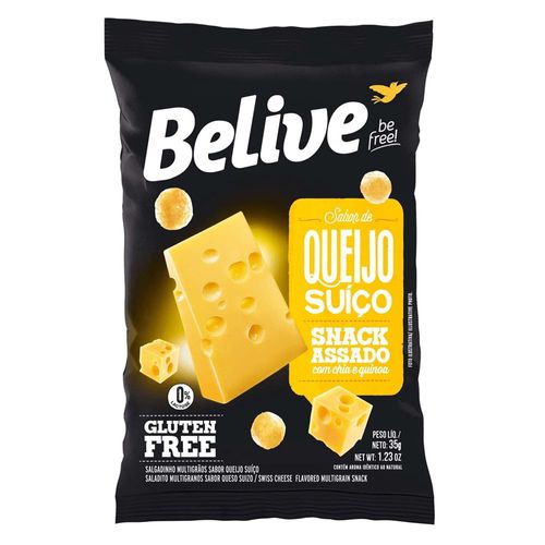 Salgadinho Proteico Belive Queijo Suiço Sem Glúten 35g