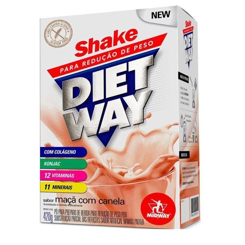 Shake Pó Para Redução De Peso Maçã E Canela Midway Diet Way Caixa 420g